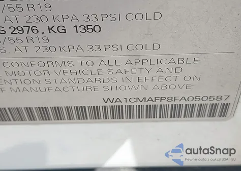 2015 Audi Q5 3.0 Tdi Premium Plus z USA, uszkodzony, nr VIN WA1CMAFP8FA050587